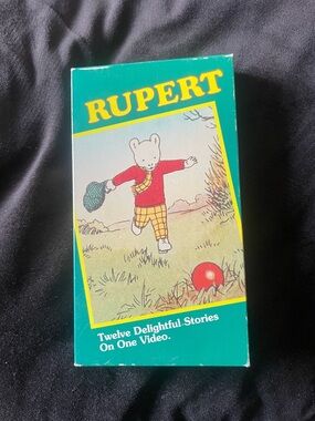 Vintage Rupert Teal Yellow Red Illustrated VHS
